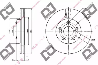 Тормозной диск DJ PARTS BD1285